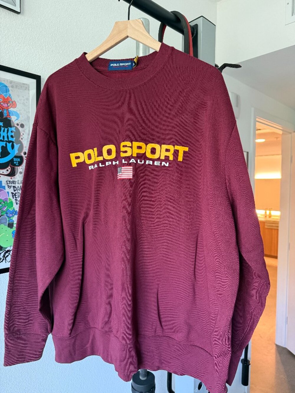 Polo Sport Ralph Lauren 2XB Burgundy Logo Crewneck Sweatshirt